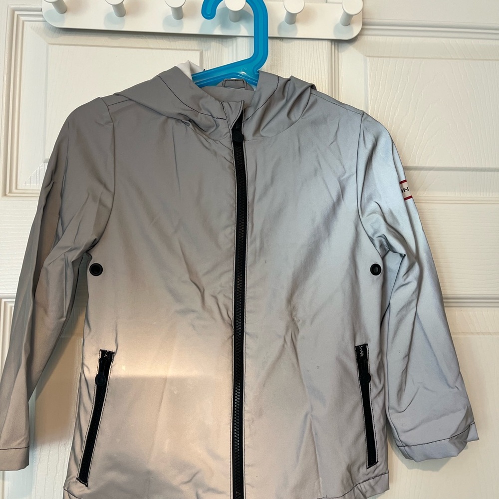 Hunter Kids Silver Hooded Raincoat